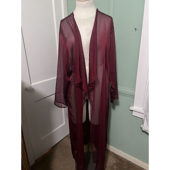 OOAK SUPER RARE Spain in American Art to Wear Antique Damask Opera Kimono Red OS - Picture 1 of 6